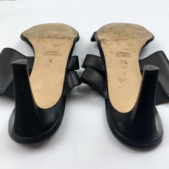 MICHAEL KORS Black LEATHER Sandal Heels Size 6.5 - Picture 7 of 8